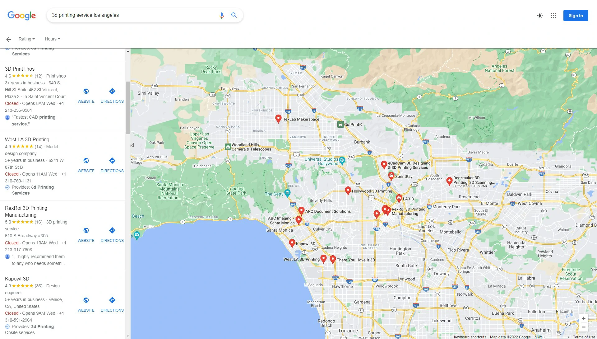 3d printing service los angeles more