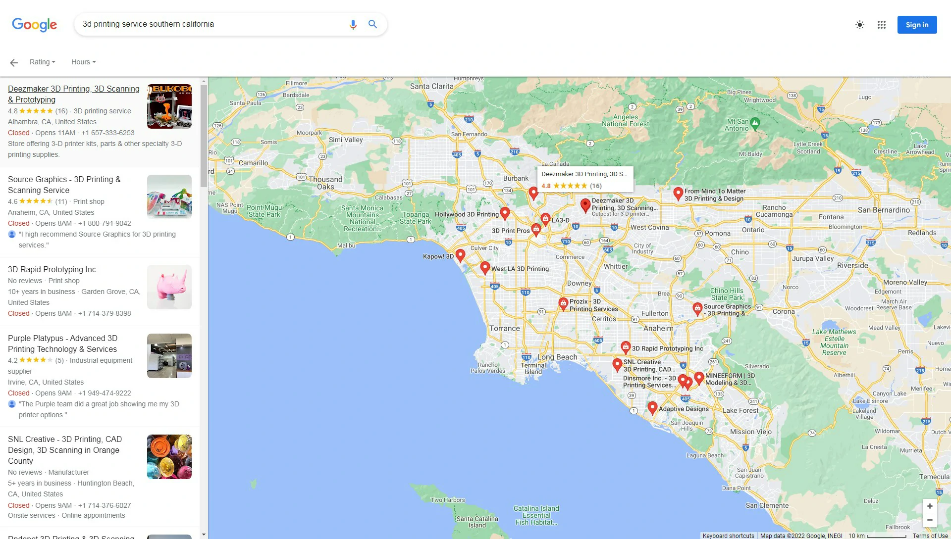 3d printing service southern california more