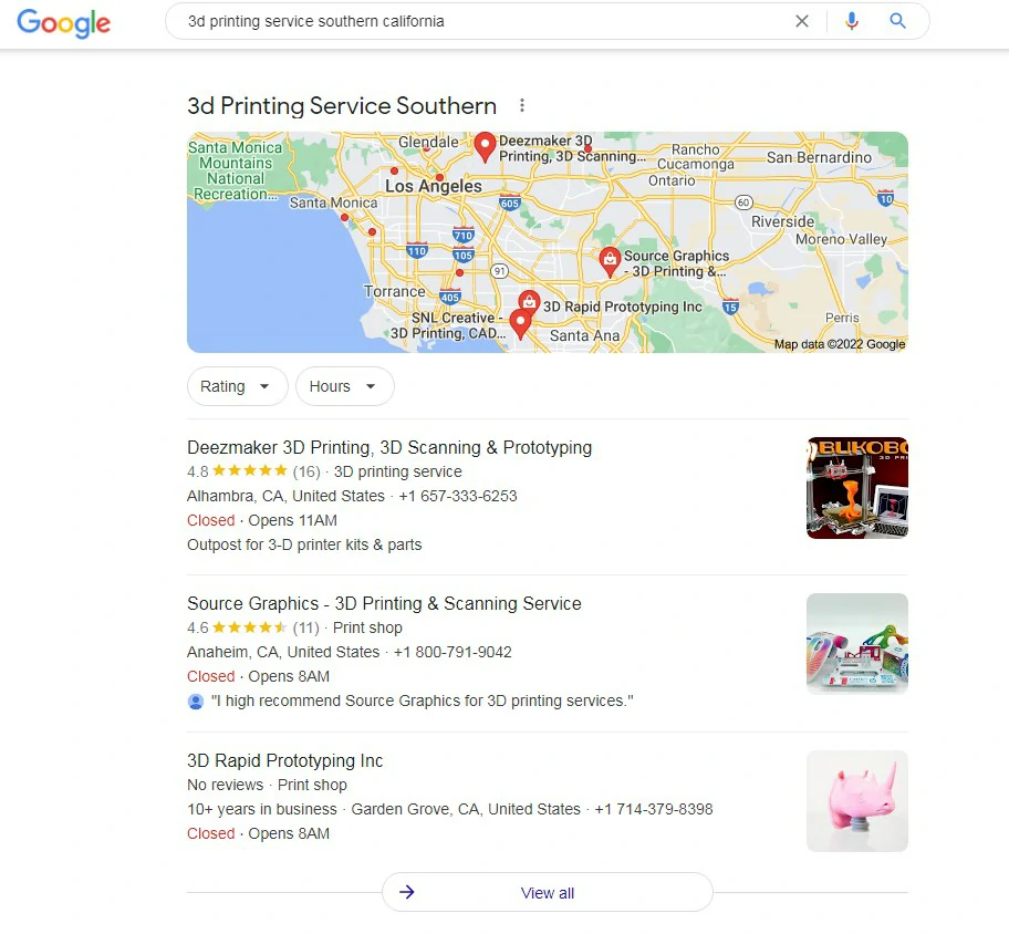 3d printing service southern california