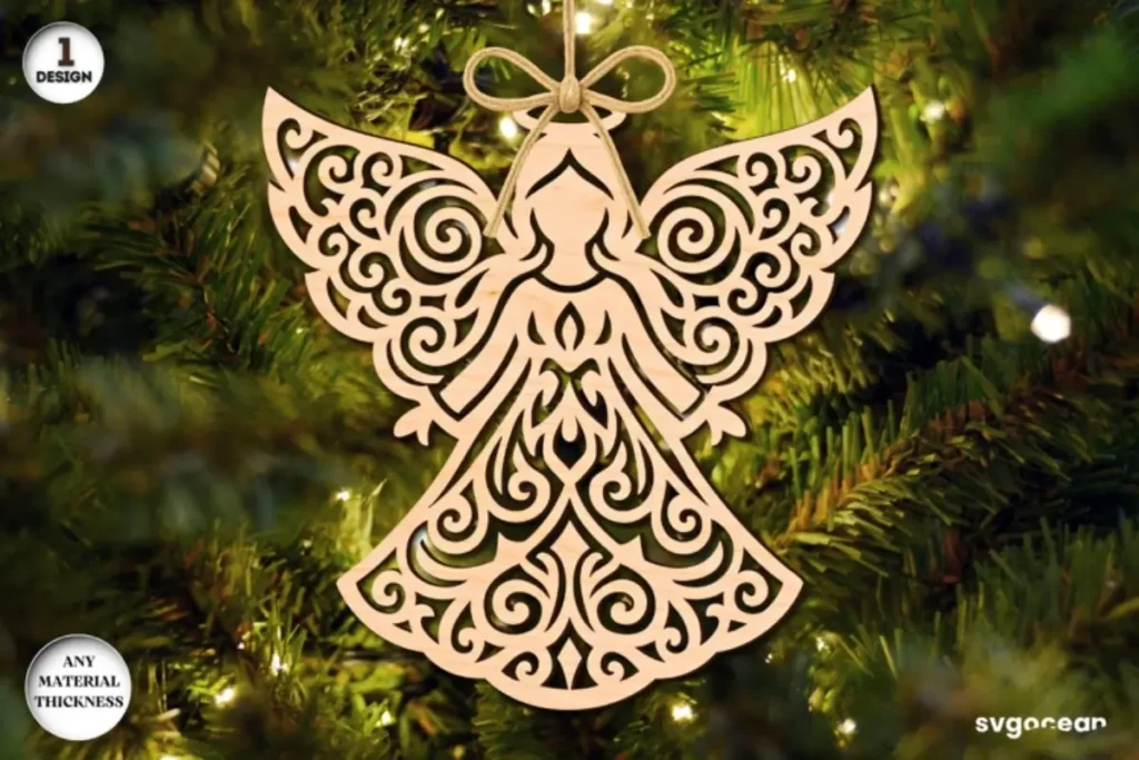 Christmas Angel Ornament Laser Cut | Glowforge