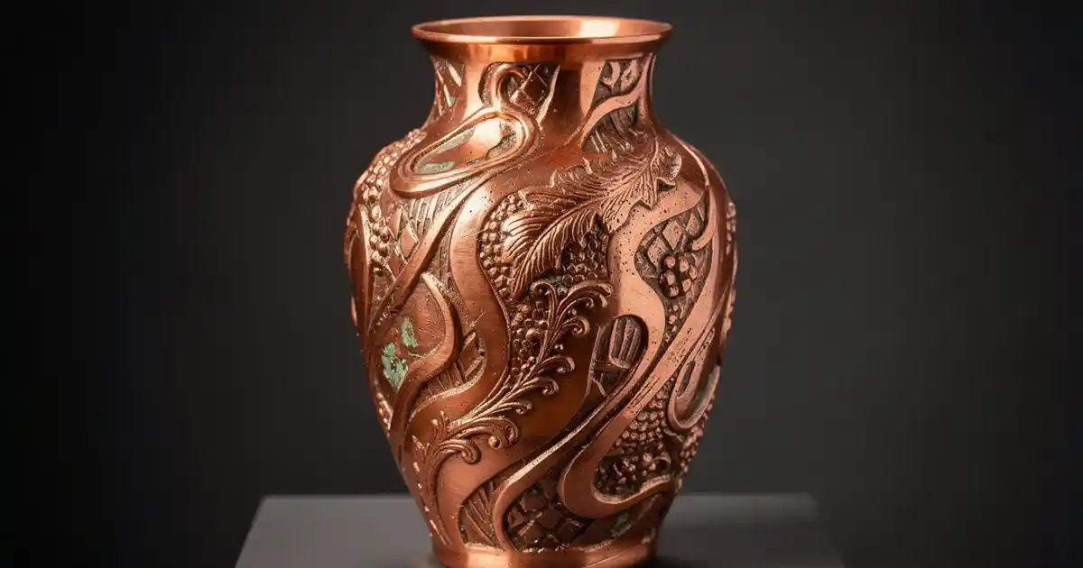Copper lost wax casting vase