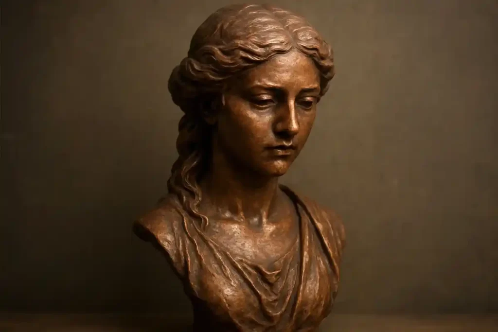 copper lost wax casting artwork bust