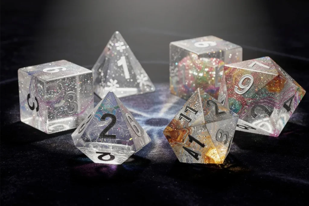 3d printedd crystal dice