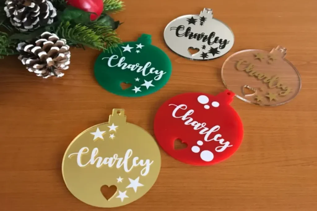 Personalized Christmas Name Ornament and Laser Cut Stars