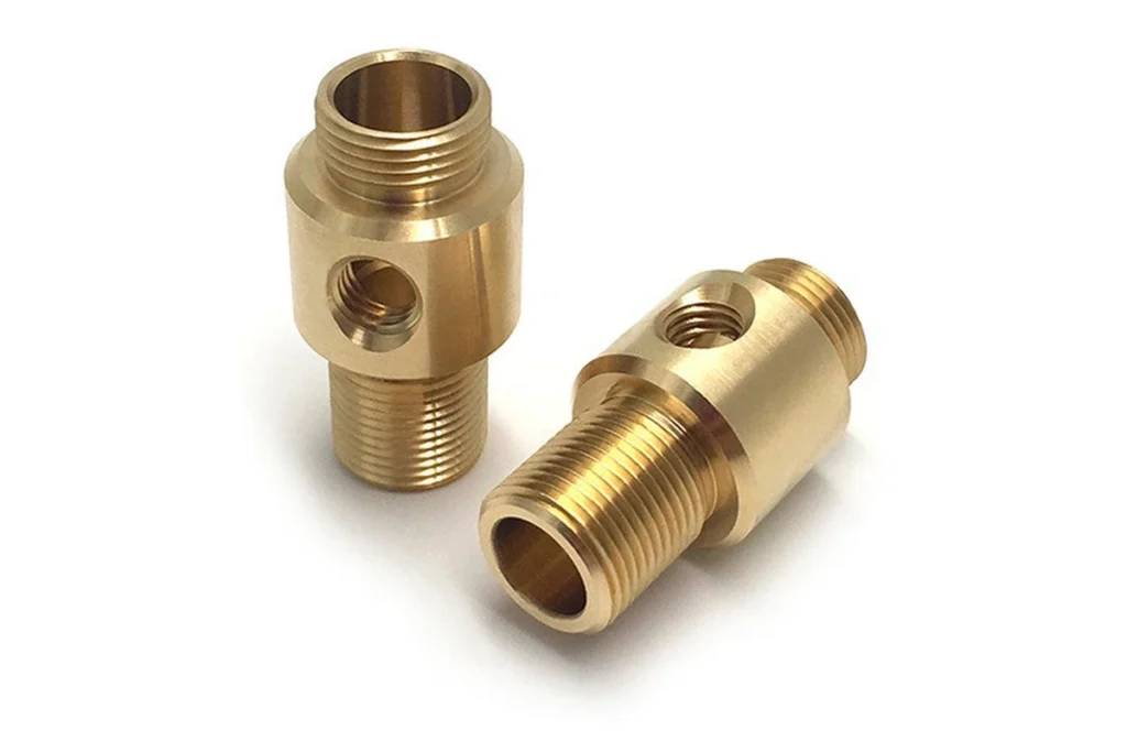 Brass and copper CNC machined parts including fittings and electrical components